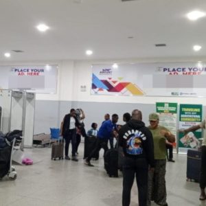 Wall Billboard Left At Entrance Lobby By  Screening Hall, Inside Airport Lagos